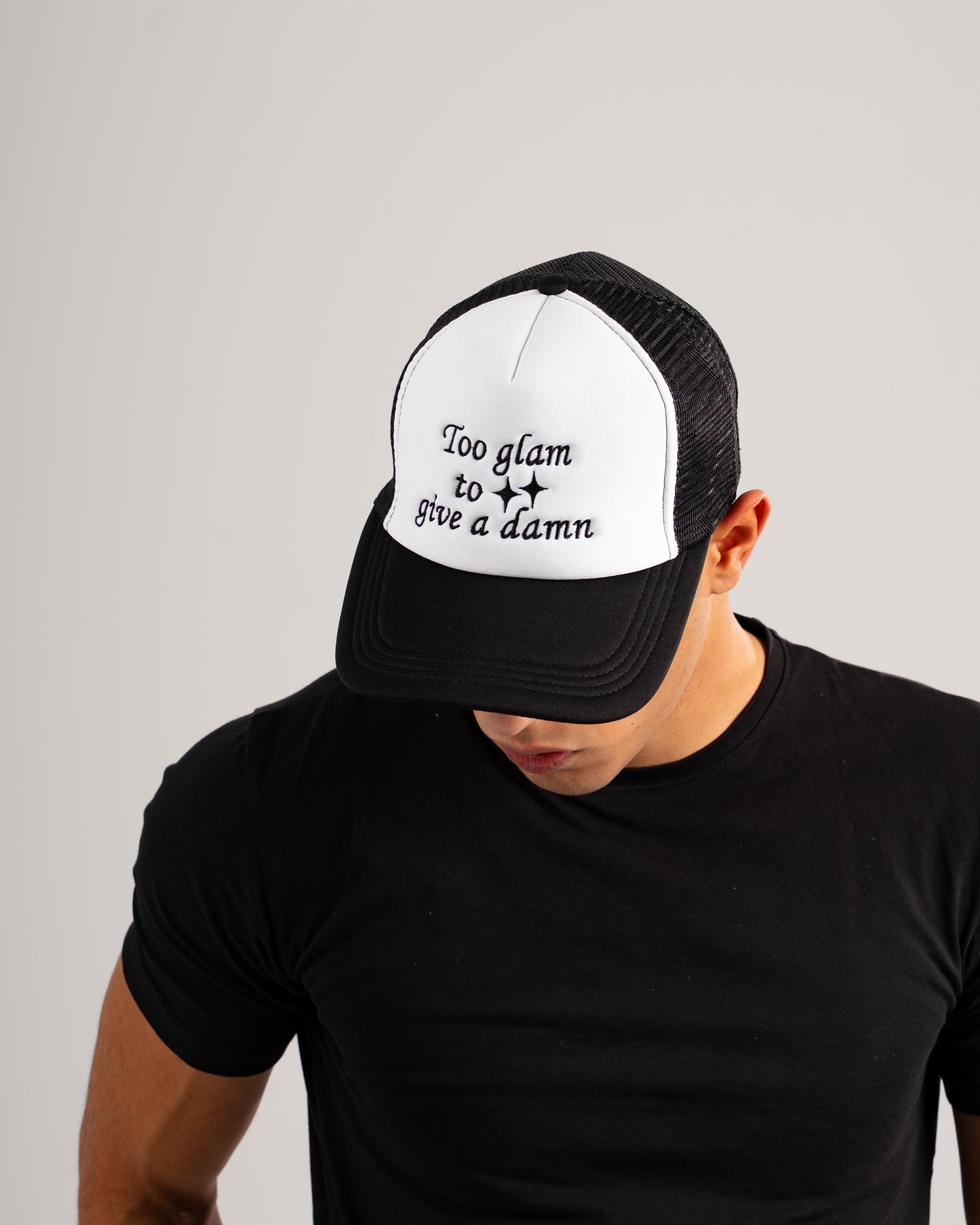 Too Glam To Give A Damn Trucker Cap ( Black )