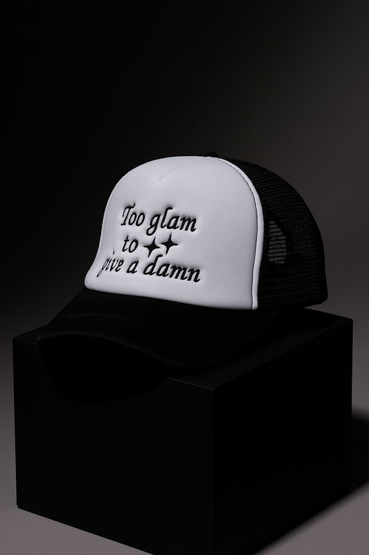 Too Glam To Give A Damn Trucker Cap ( Black )