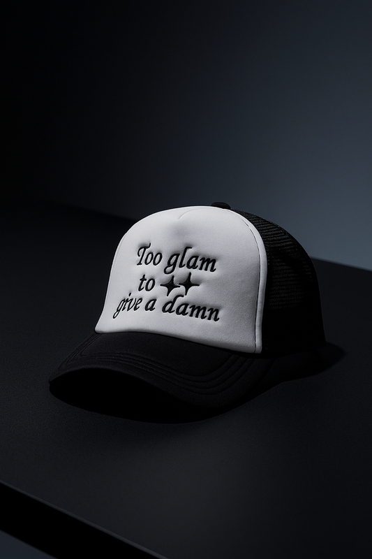 Too Glam To Give A Damn Trucker Cap ( Black )